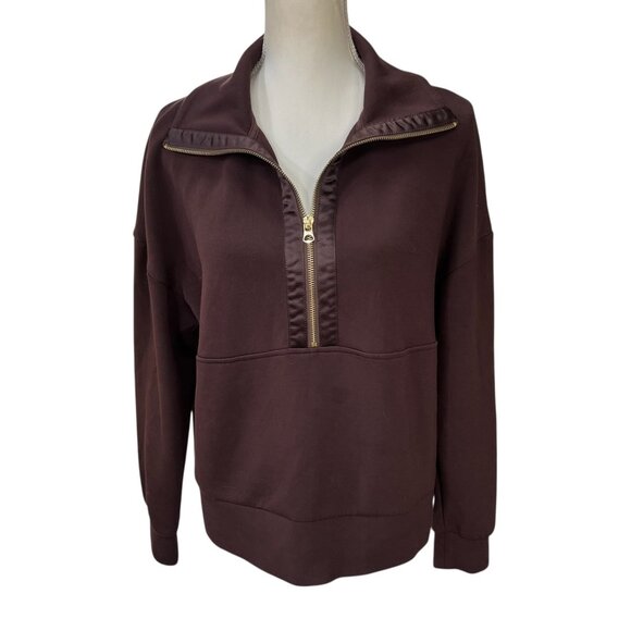 Varley Tops - Varley Keller Half Zip Pullover in Coffee Bean Brown Size Small